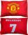 MANCHESTER UNITED BECKHAM PILLOWCASE PAIR RED COTTON CLEARANCE STOCK