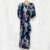 Avenue Navy Floral Print V-Neck Short Sleeve Wrap Midi Dress