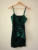 Ex New Look Black+Emerald Green Sparkle Glitter Strap Wrap Mini Dress Size 6-18