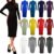 Womens Turtle Polo Neck Long Sleeve Stretch Ladies Bodycon Midi Length Dress