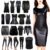 Women Ladies PU PVC Wet Leather Look Bodycon Dress Tunic Top Skirt Leggings 8-26