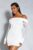 Misspap Womens Bodycon Dress White Lace Bardot Mini Long Sleeve Party Cocktail