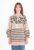 Ladies Winter Sequined High-Neck Sweater Bat sleeves Striped Party Sweater