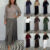 Women Casual Patchwork Pleated Skirts Knitted Long Sleeve Jumper Dress Plus Size