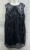 Lipsy Party Shift Dress Black Blue Sequin Layered Size 22 Mesh Sleeveless Tunic