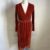 Paisie Velvet Wrap Midi Dress Size 8 Orange Long Sleeve Event Occasion