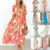 Women’s Boho Floral V-Neck Holiday Beach Summer Dress Party Long SunDresses 12