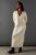 Warehouse Womens Maxi Dress Ivory Cable Knit V Neck Long Sleeve Machine Washable