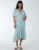 Blue Vanilla Womens Mint Angel Sleeves Wrap Midi Dress