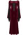 Punk Rave Long Gothic Off Shoulder Maxi Dress Red Velvet Black Lace Witch