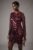 Coast Womens Mini Dress Berry Long Sleeve Hand Embellished Fringe Sequin