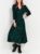 WALLIS LADIES GREEN ANIMAL PRINT V NECK MIDI DRESS NEW (ref R) SALE