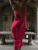 Neck Halter Backless Solid Colour Fishtail Dress Women Sexy Dress Elegant Square