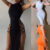 Womens High Split Cut Out Summer Stretchy Sleeveless Bodycon Long Party Dress