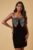 Oasis Womens Bodycon Dress Black Velvet Sequin Bow Mini For Formal Occasions