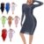 UK Women Shiny Glossy Slim Fit Pencil Dress Long Sleeve Bodycon Dress Clubwear