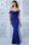 Goddiva Cowl Neck Off The Shoulder Maxi Dress – Royal Blue