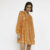 River Island Womens Smock Mini Dress Orange Shimmer Long Sleeve V-Neck