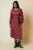 Dorothy Perkins Womens Midi Dress Berry Polka Dot Shirred Cuffs Long Sleeve