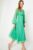 Coast Womens Midi Dress Green Chiffon V-Neck Long Sleeve Elegant Open Back