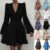 Women Shiny Metallic Dress Long Sleeve Bodycon Dress Club Dress Multicolour