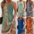 Womens Boho Floral Tanks Dress Ladies Summer Holiday Beach Sun Dresses Plus Size