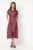 Wallis Womens Midi Dress Red Collared Dogtooth Print Front Tie Short Sleeve