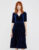 MONSOON Size 14 BLUE VELVET TIERED MIDI DRESS   ✯_✯_✯ ” Stevie  “