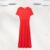 Ex Fat Face Women’s Short Sleeve Midi Jersey Dress in Bright Red