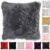 x 4 Cushion Covers Faux Fur Super Soft Cuddly 43x43cm Long Pile