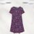 Ex Fat Face Women’s Short Sleeve Simone Abstract Jersey Dress in Purple