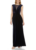 Adrianna Papell Maxi Dress Navy Blue 6 UK Beaded Velvet Mermaid Gown Midnight