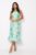 Coast Womens A-Line Dress Green Floral Jacquard V-Neck Midi Elegant