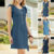 Summer Womens Sleeveless Denim Dress Ladies O-Neck Casual Midi Tank Dresses UK