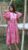 Cotton Pink Striped Tiger Print Maxi Gown, Long Dress Deep Neck Women’s Clothing