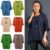 Womens Italian Lagenlook Long Sleeve Loose Fit Plain Round Necklace Tunic Top