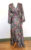 SALE Gorgeous Pink Grey Long Wrap Dress Maxi silk style 14 16 Boho Hippy M