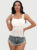 Lot 6421. Sexy Lace Camisole Vest,  Built-in Chest Pad (White).