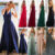 Ladies Bridesmaid Wedding Long Maxi Dress Cocktail Party Prom Halterneck Dress *