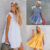 Casual Summer Ladies Loose Holiday Dress Smock Women’s Sundress Frill Beach