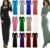 Women Plain Flared Stretchy Maxi Dress Ladies Long Sleeve Long Jersey Dress 8-26