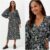 * Matalan BNWT Black Floral  Print Crinkle Midi Dress sz 12 (ST08)