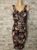 044 Stunning Black Floral Wrap Bust Ruched Wiggle Bodycon Dress Size 10-18