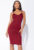 Womens Wine Rib Knit Plunge Neck Midi Bodycon Cami Dress