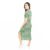 Nasty Gal Dress Floral Midi Green Short Sleeve A-Line Lightweight Summer Holiday