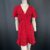 New Look Dress 8 Womens Red Floral Short Sleeves Wrap V-Neck Tie Waist Casual