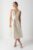 Coast Womens Fit Flare Dress Champagne Sleeveless Midi Plunge Neck Twill