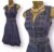 Karen Millen Denim Belted Plunge Neck Fit And Flare Dress UK 8