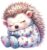 Colourful Sleeping Hedgehog Wall Art Bedroom Nursery Decor Vinyl Sticker Decal