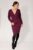 Womens V Neck Wrap Dress Ribbed Knit Midi Fitted Figure Hugging